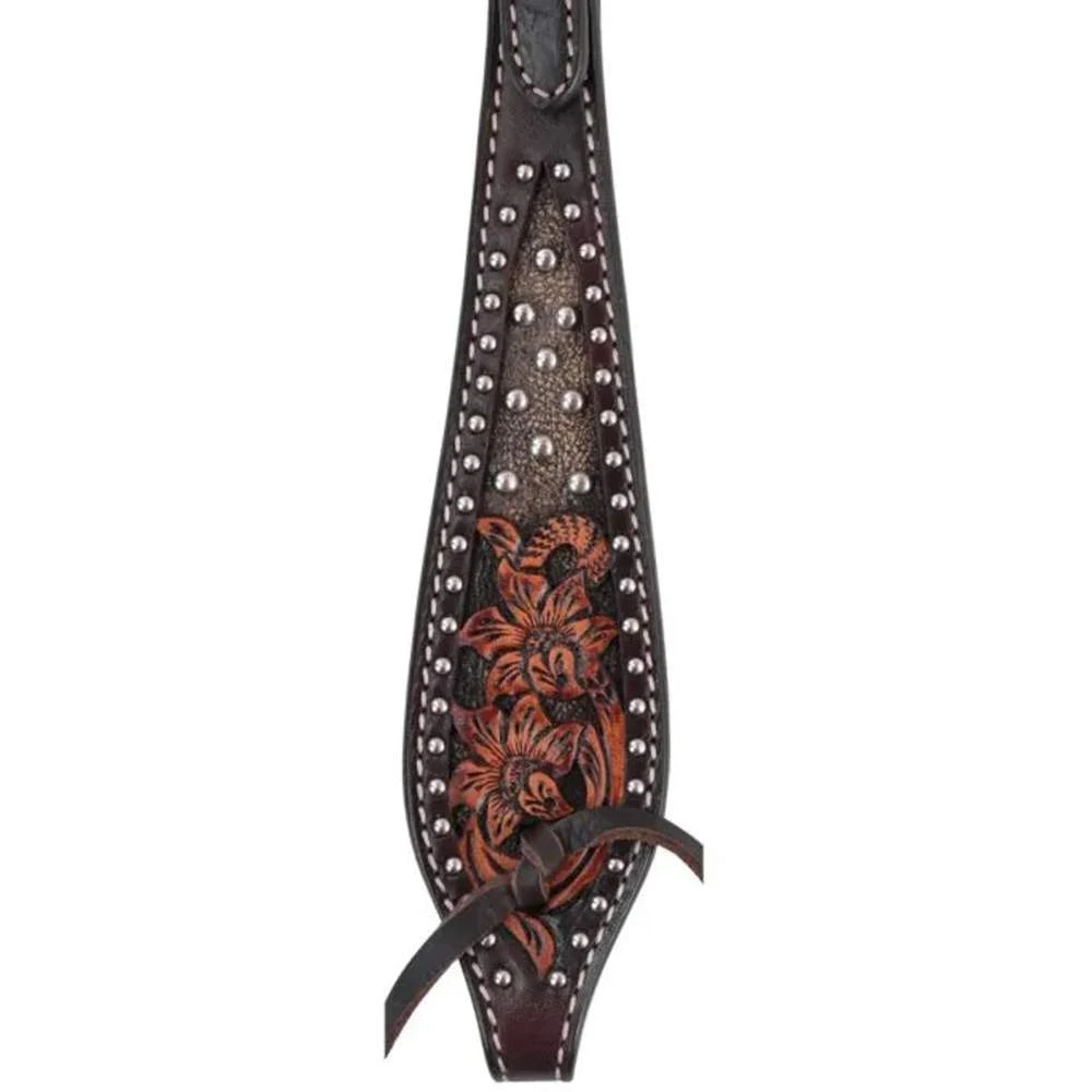 Circle Y Saddlery Dark Flash Arizona Flower Browband Headstall 2 Circle Y Saddlery Dark Flash Arizona Flower Browband Headstall - Image 2