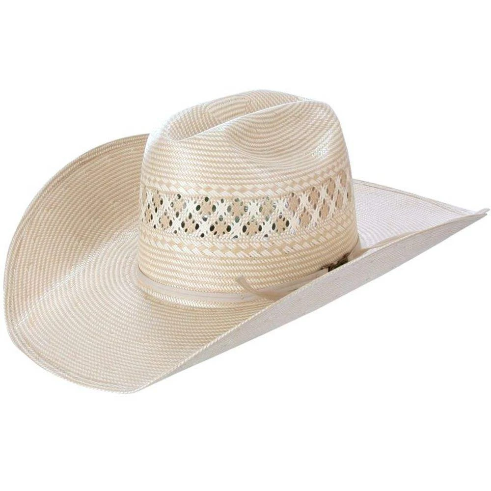 American Hats Two-Toned Vented Tan And Ivory Straw Cowboy Hat 1 American Hats Two-Toned Vented Tan And Ivory Straw Cowboy Hat