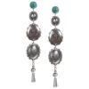 Paige Wallace Turquoise Stud With 3 Concho Dangle Earrings