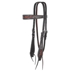 Circle Y Saddlery Dark Flash Arizona Flower Browband Headstall