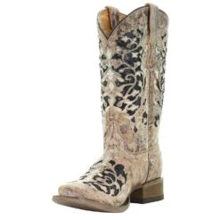 Corral Kids Bronze Black Glitter Inlay Cowboy Boot