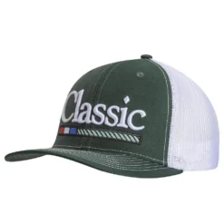 Classic Ropes Green/White Large Embroidered Logo Cap