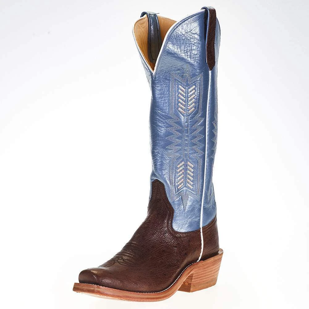 Rios Of Mercedes Women's Ride Ready KangoTobac Smooth Ostrich 15in. Blue Top Cowgirl Boot 1 Rios Of Mercedes Women's Ride Ready KangoTobac Smooth Ostrich 15in. Blue Top Cowgirl Boot