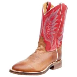 Nrs World 17 Tony Lama Men`s Brayden Cedar Brown 11in. TImeless Red Top Round Toe