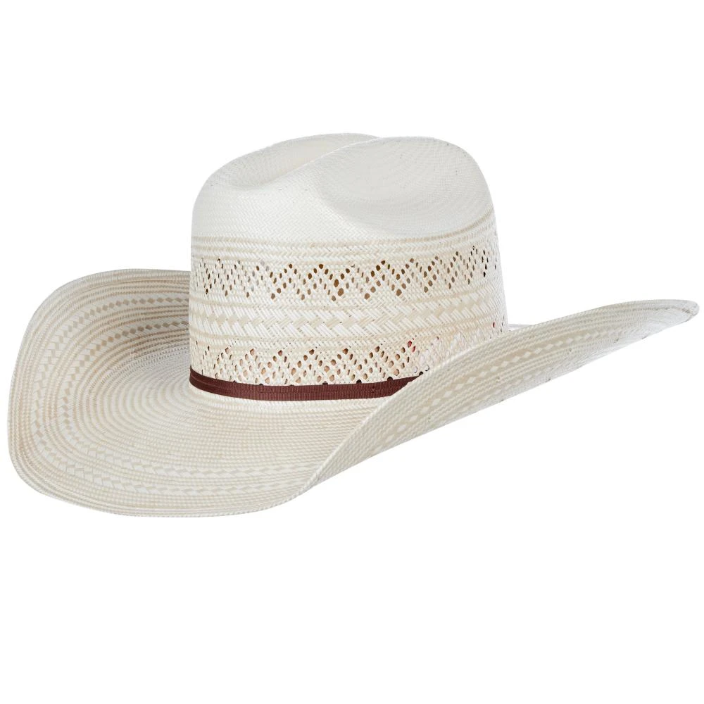 American Hats AHC 6900 Racher Drilex 2 Cord Chocolate Band 4 1/4in. Brim Straw Cowboy Hat 1 American Hats AHC 6900 Racher Drilex 2 Cord Chocolate Band 4 1/4in. Brim Straw Cowboy Hat