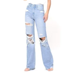 Flying Monkey Women's Distressed 90's Vintage Flare