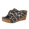 Corkys Footwear Women`s Corky's Cheerful Gold Cheetah Wedge