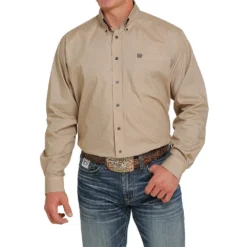 Nrs World 7 Cinch Men's Tan Long Sleeve Button Down
