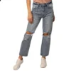 Dear John Denim Inc Women's Jodi Super High Rise Cropped Straight Jeans