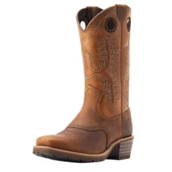 Nrs World 38 Ariat Men's Hybrid Roughstock Sorrel Crunch Square Toe Boot