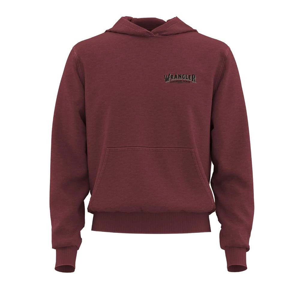 Wrangler Men's Burgundy Buffalo Graphic Hoodie 1 Wrangler Men's Burgundy Buffalo Graphic Hoodie