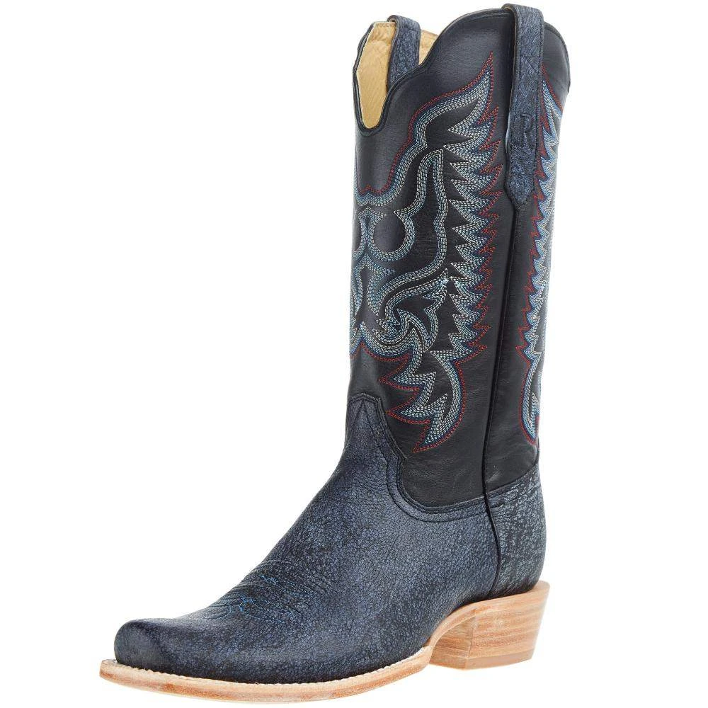 R Watson Boots Men`s Blue Cape Buffalo 13in Midnight Blue Sinatra Cowhide Top Boot 1 R Watson Boots Men`s Blue Cape Buffalo 13in Midnight Blue Sinatra Cowhide Top Boot