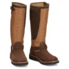 Justin Boots Women's Cottonwood Hickory Brown Square Toe 17in Tall Snake Boot