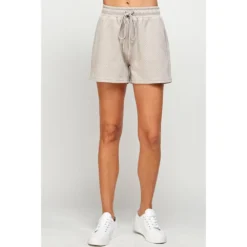 See And Be Seen N Womens Oatmeal Textured Shorts