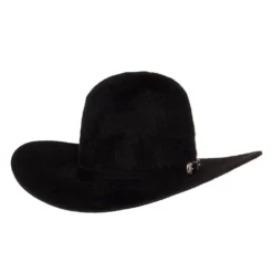 American Hats 20X Grizzly Black 4 1/4in. Brim Felt Cowboy Hat -Nrs World 20XGBLKS42 open