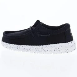 Heydude Toddler Hey Dude Wally Slub Black Canvas Casual Shoe -Nrs World 40029 001 03