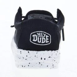 Heydude Toddler Hey Dude Wally Slub Black Canvas Casual Shoe -Nrs World 40029 001 04