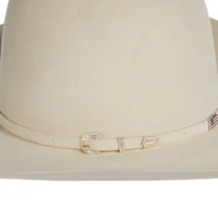 American Hats 40X Bone Self Band 5in. Brim Open Crown Felt Cowboy Hat -Nrs World 40XBONES5 22