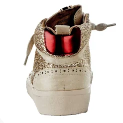 Shu Shop Ladies Gold Glitter Paulina High Top Casual Shoe -Nrs World 529 714 04