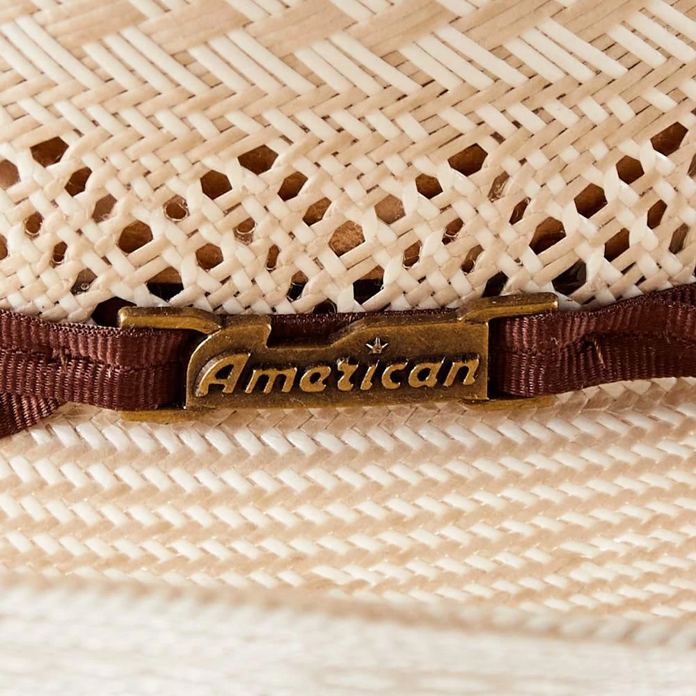 American Hats AHC 6900 Racher Drilex 2 Cord Chocolate Band 4 1/4in. Brim Straw Cowboy Hat 3 American Hats AHC 6900 Racher Drilex 2 Cord Chocolate Band 4 1/4in. Brim Straw Cowboy Hat - Image 3