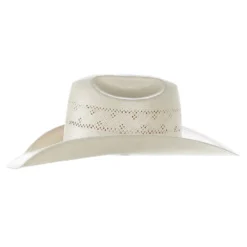 American Hats Solid Weave Fancy Vent 4in. Brim Straw Cowboy Hat -Nrs World 7210S2CBLK4 21