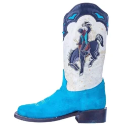 Corral Women`s Blue Suede Inlay Cowgirl Boot -Nrs World A4210 3