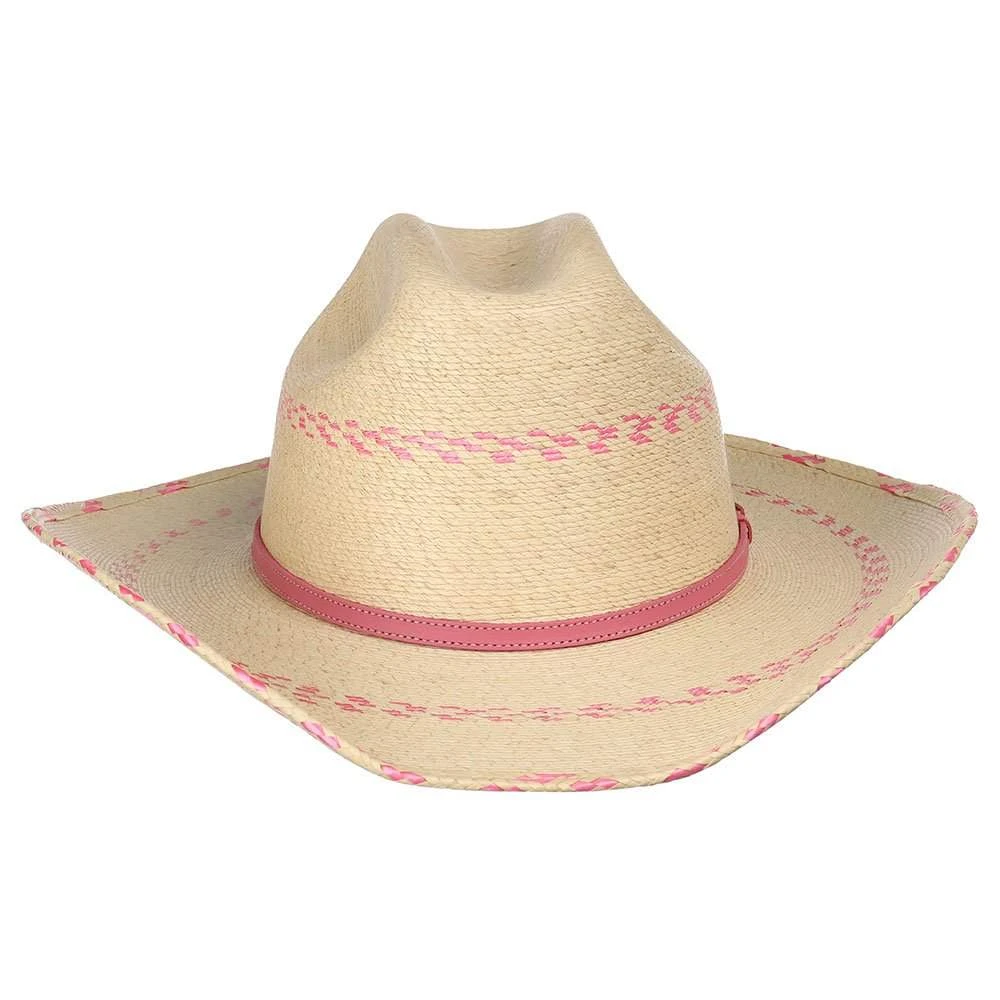 Atwood Hats Pink Pinto Palm Leaf Kid's Hat 2 Atwood Hats Pink Pinto Palm Leaf Kid's Hat - Image 2