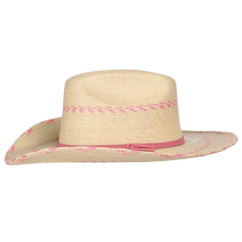 Atwood Hats Pink Pinto Palm Leaf Kid's Hat 3 Atwood Hats Pink Pinto Palm Leaf Kid's Hat - Image 3