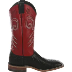 Men's Justin Bent Rail Black Wildebeest Cowboy Boots -Nrs World BR319 right