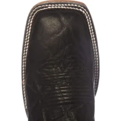 Men's Justin Bent Rail Black Wildebeest Cowboy Boots -Nrs World BR319 toe