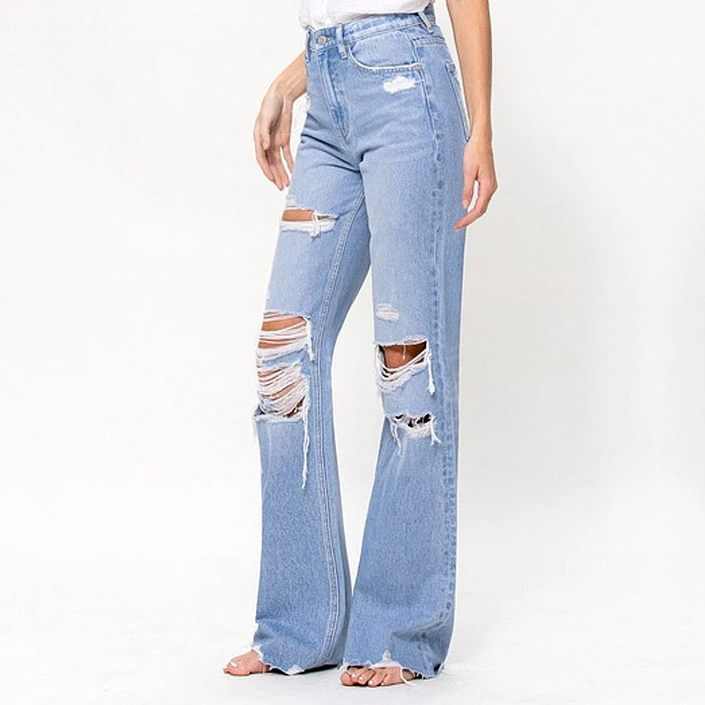 Flying Monkey Women's Distressed 90's Vintage Flare 2 Flying Monkey Women's Distressed 90's Vintage Flare - Image 2