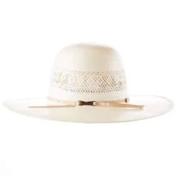 American Hats AHC JC4200 2 Cord Champagne Band 4 1/4in. Brim Open Crown Straw Cowboy Hat -Nrs World JC4200S2CCHAMP42 2