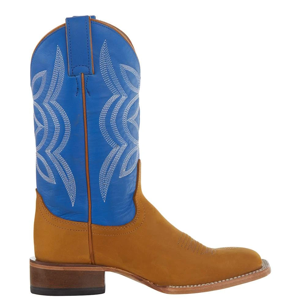 Justin Boots Women's Hayes Tan 11` Blue Square Toe Boot 5 Justin Boots Women's Hayes Tan 11` Blue Square Toe Boot - Image 5