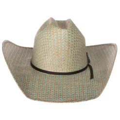 Rodeo King Turquoise Jute Open Crown 4-1/2in. Brim Straw Cowboy Hat -Nrs World RK203 7