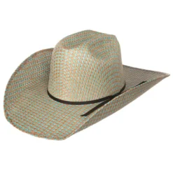 Rodeo King Turquoise Jute Open Crown 4-1/2in. Brim Straw Cowboy Hat -Nrs World RK203 9
