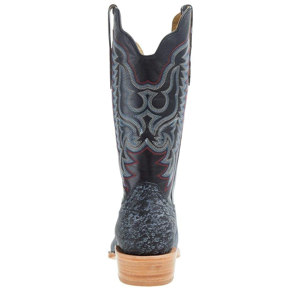 R Watson Boots Men`s Blue Cape Buffalo 13in Midnight Blue Sinatra Cowhide Top Boot 4 R Watson Boots Men`s Blue Cape Buffalo 13in Midnight Blue Sinatra Cowhide Top Boot - Image 4