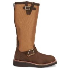 Justin Boots Women's Cottonwood Hickory Brown Square Toe 17in Tall Snake Boot -Nrs World SN6914 03